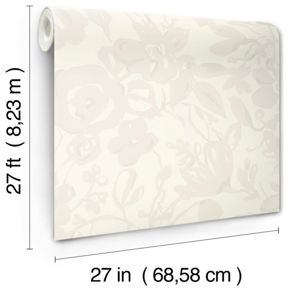 Brushstroke Floral Wallpaper