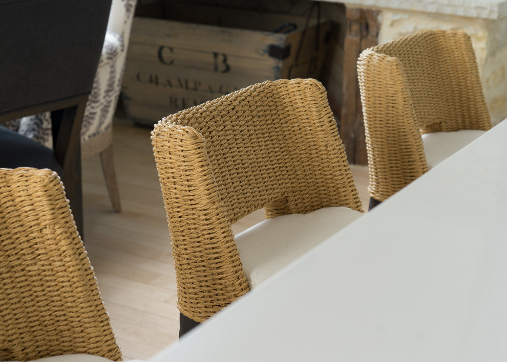 Fritz Rope Teak Outdoor Bar Stool