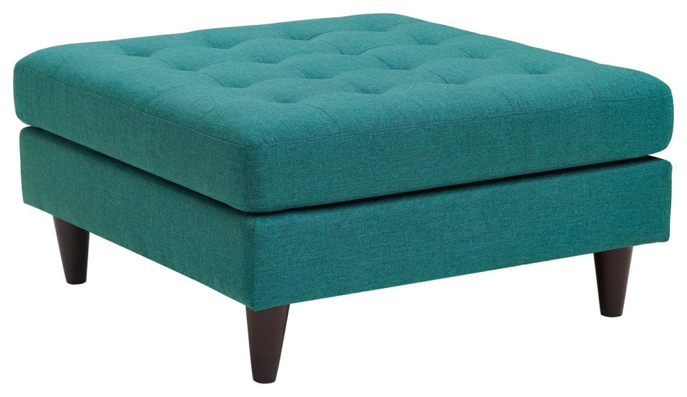 Modern Teal Empress Upholstered Large Ottoman