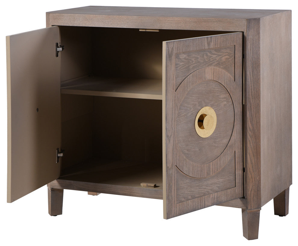 Gemma Brooks Two Door Accent Cabinet With Adjustable Interior Shelf Gray