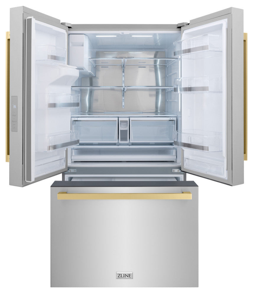 ZLINE 36" Standard Depth Refrigerator With Water, Stainless RSMZ-W-36-FCB