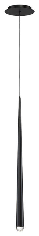 Cascade 28" LED Single-Light Crystal Pendant 3500K, Black