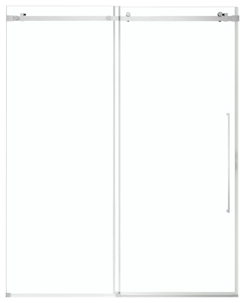 Selby Frameless Sliding Clear Alcove Shower Door, Satin Nickel, 60"