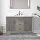 Vanity Art Bathroom Vanity with Engineered Marble Top and Sink, Driftwood Gray, 48", Matte Black