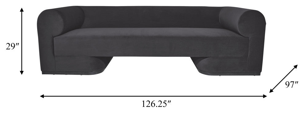 Modern Sofa - Black Oak Base, Gunmetal