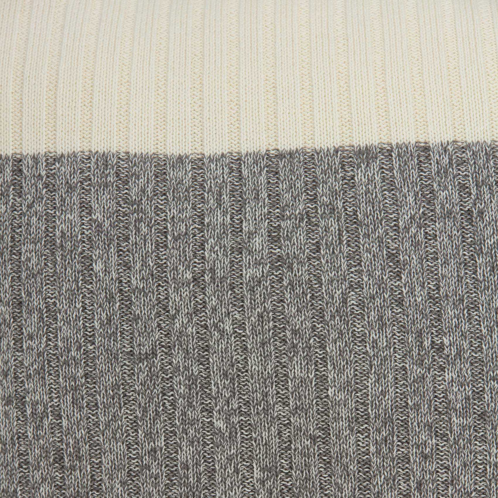 HomeRoots Square Gray and White Sweater Weather Pillow Cover