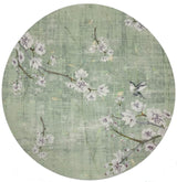 Blossom Fantasia Celadon 16" Round Pebble Placemat, Set of 4