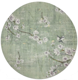Blossom Fantasia Celadon 16" Round Pebble Placemat, Set of 4