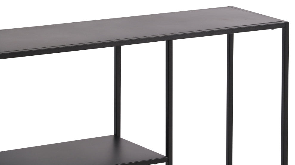 Rustic Metal Console Table With Shelves 47x12x32