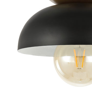 Paulina 8.5" 1-Light Iron LED Flush Mount, Black/Gold Painting