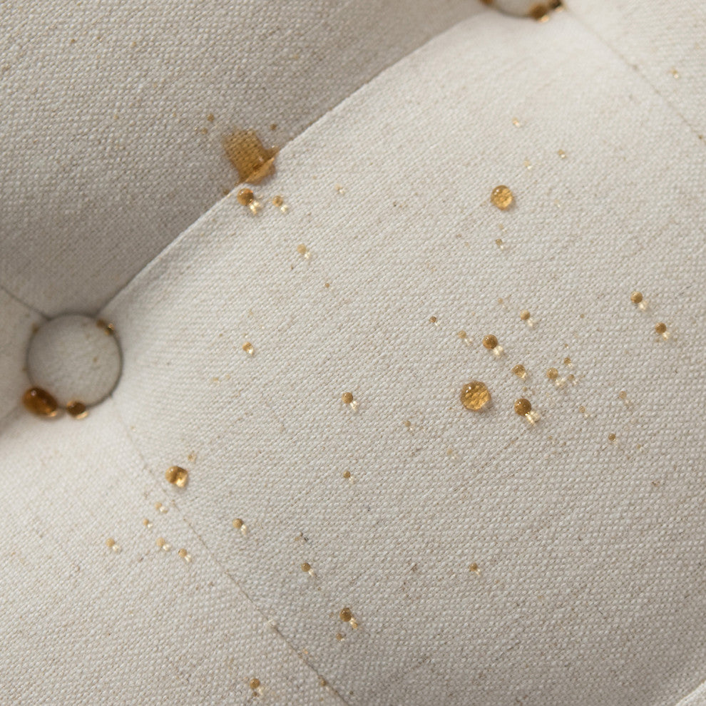 36" Wide Tufted Round Cocktail Ottoman With Storage, Ivory