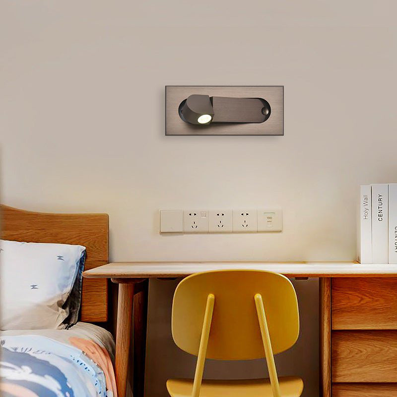 Modern Minimalistic Wall Lamp in European Style, Living Room, Bedroom, Nickel Sand, Warm Light