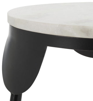 Safavieh Everbrooke Round Accent Table, White Marble/Black