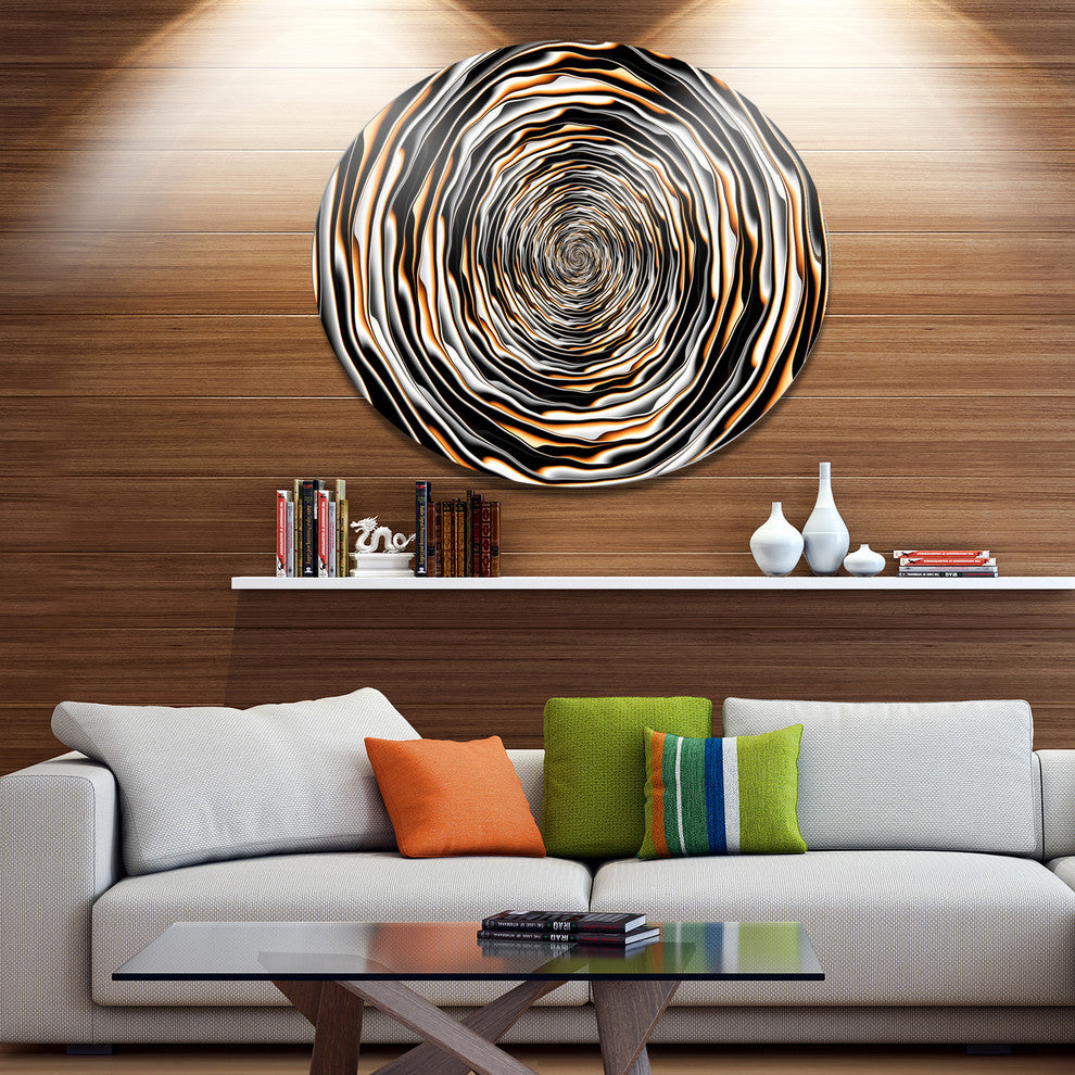 Fractal Rotating Abstract Design, Abstract Round Metal Wall Art, 23"
