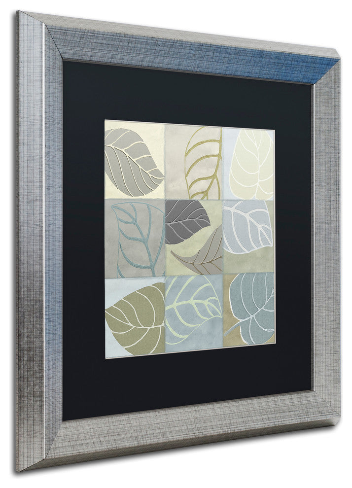 Color Bakery 'Leaf Story IV' Art, Silver Frame, Black Matte, 16"x16"