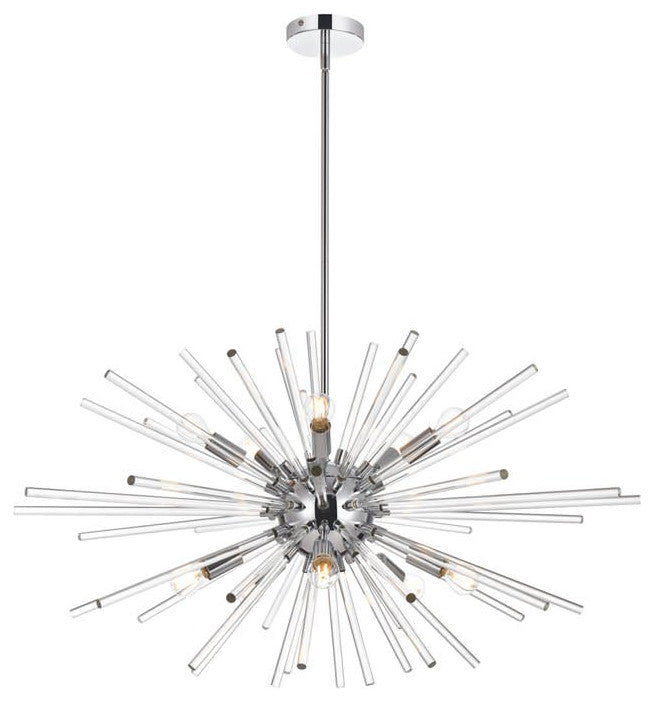 Elegant Lighting 2502D32 Sienna 10 Light 32"W Crystal Sputnik - Gold