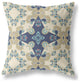 20" Sand Navy Diamond Star Indoor Outdoor Zippered Throw Pillow
