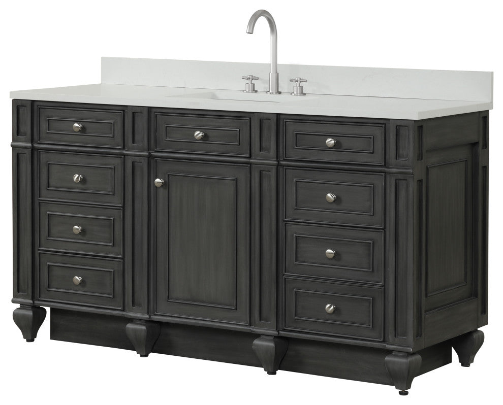Winston 60" Single Vanity, Gray