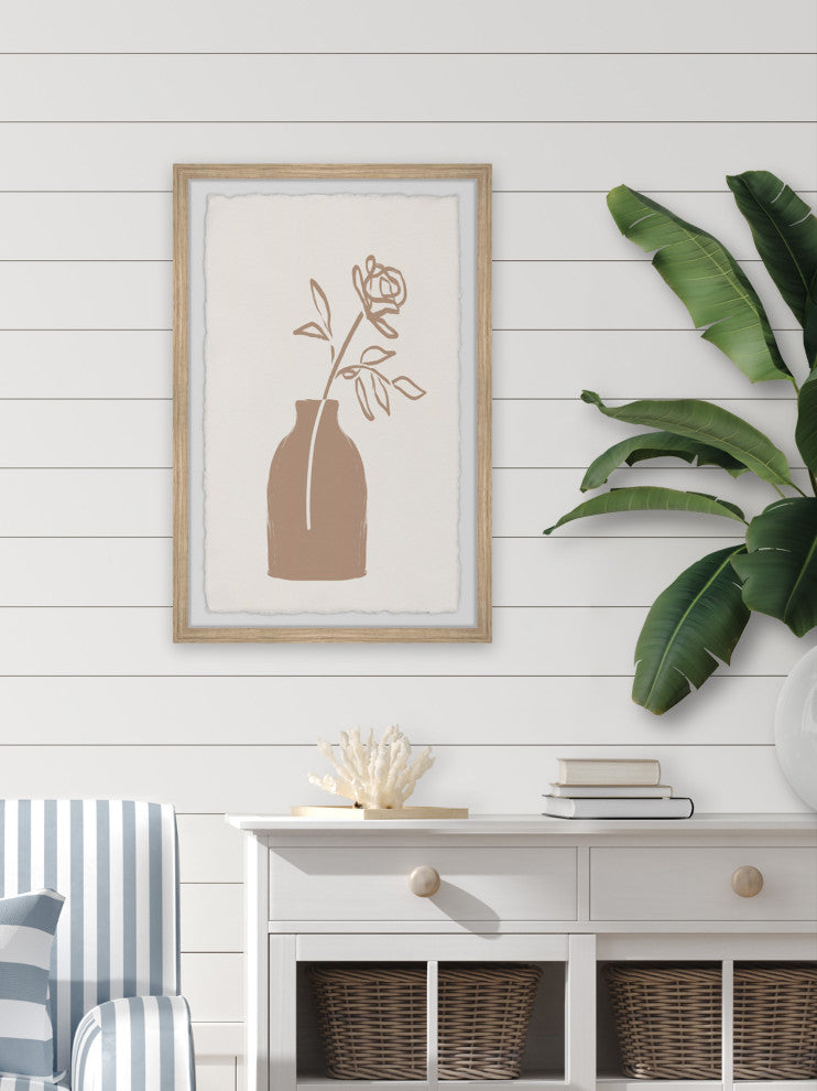 "Single Stem Rose" Framed Painting Print, 30x45