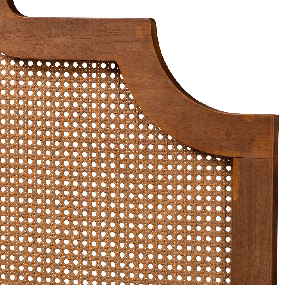 Aleena Rattan Ash Walnut Headboard, Queen