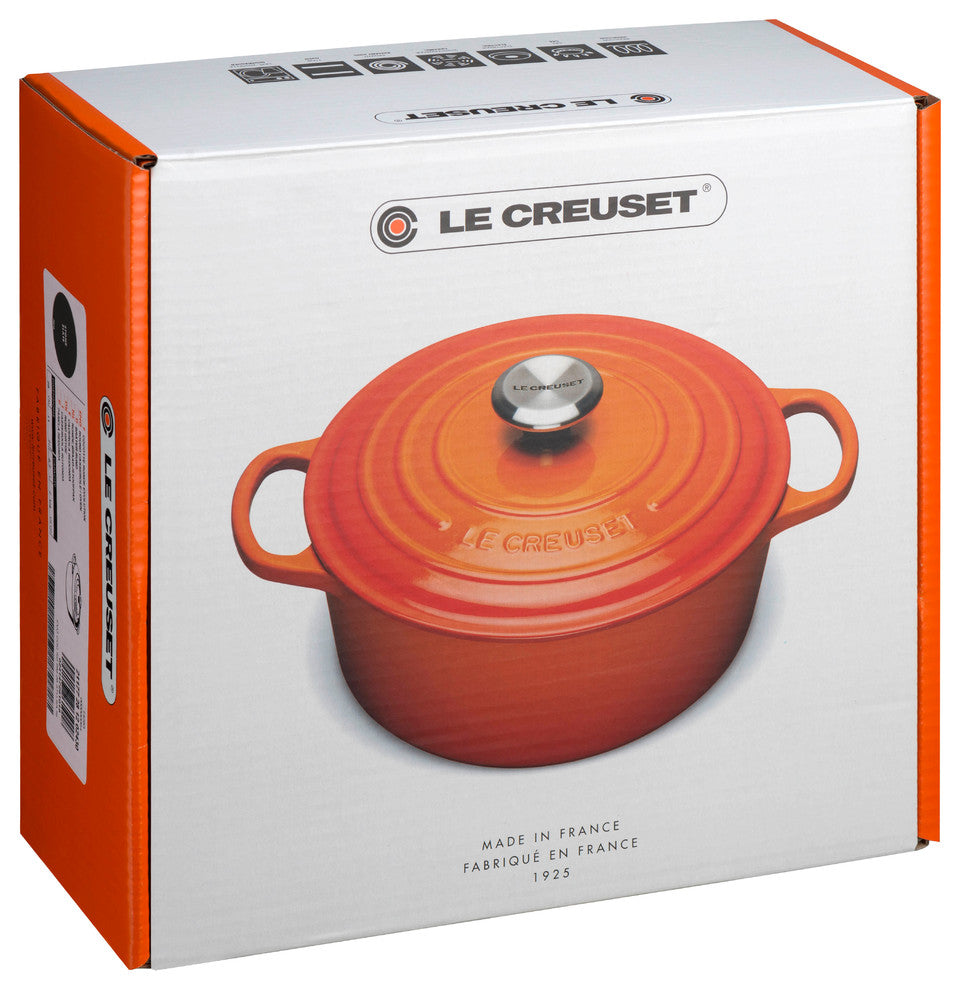 Le Creuset Signature Cast Iron Round Casserole, 26 cm, Coastal Blue