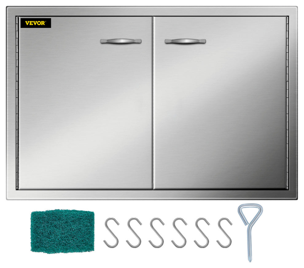 VEVOR Outdoor Kitchen Doors BBQ Kitchen Doors 33x22" Stainless Steel Cabinet