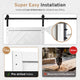 42"x 84" Herringbone Double Sliding Barn Doors with Hardware Kit, Midnight Black