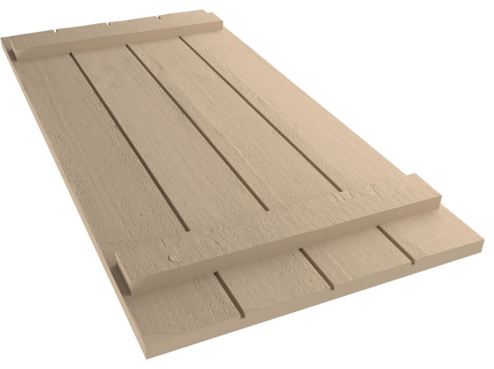 Rustic 4 Board Joined B-N-B Faux Wood Shutters, Rough Cedar, 22x36"