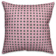 Pixel Floral Pattern, Pink Throw Pillow Cover, 16"x16"