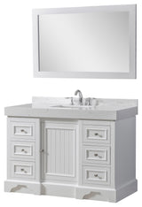 48" Kingswood Single Exclusive Bath Vanity, White and Mirror