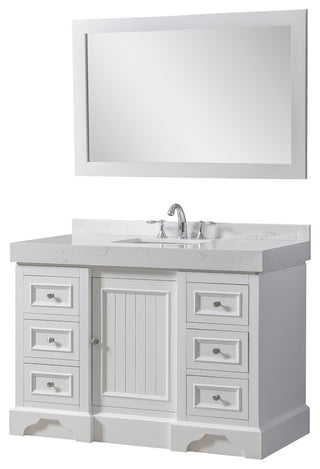 48" Kingswood Single Exclusive Bath Vanity, White and Mirror