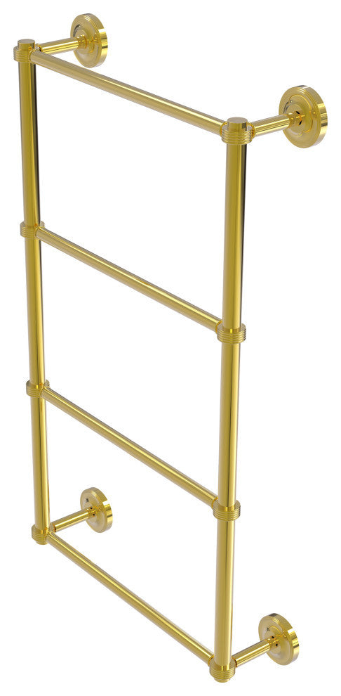 Prestige Regal 4-Tier 24" Ladder Towel Bar with Groovy Detail, Polished Brass