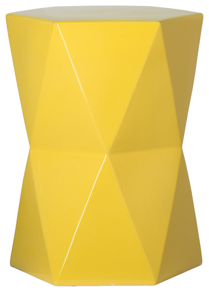 Large Yellow Matrix Hexagon Garden Stool