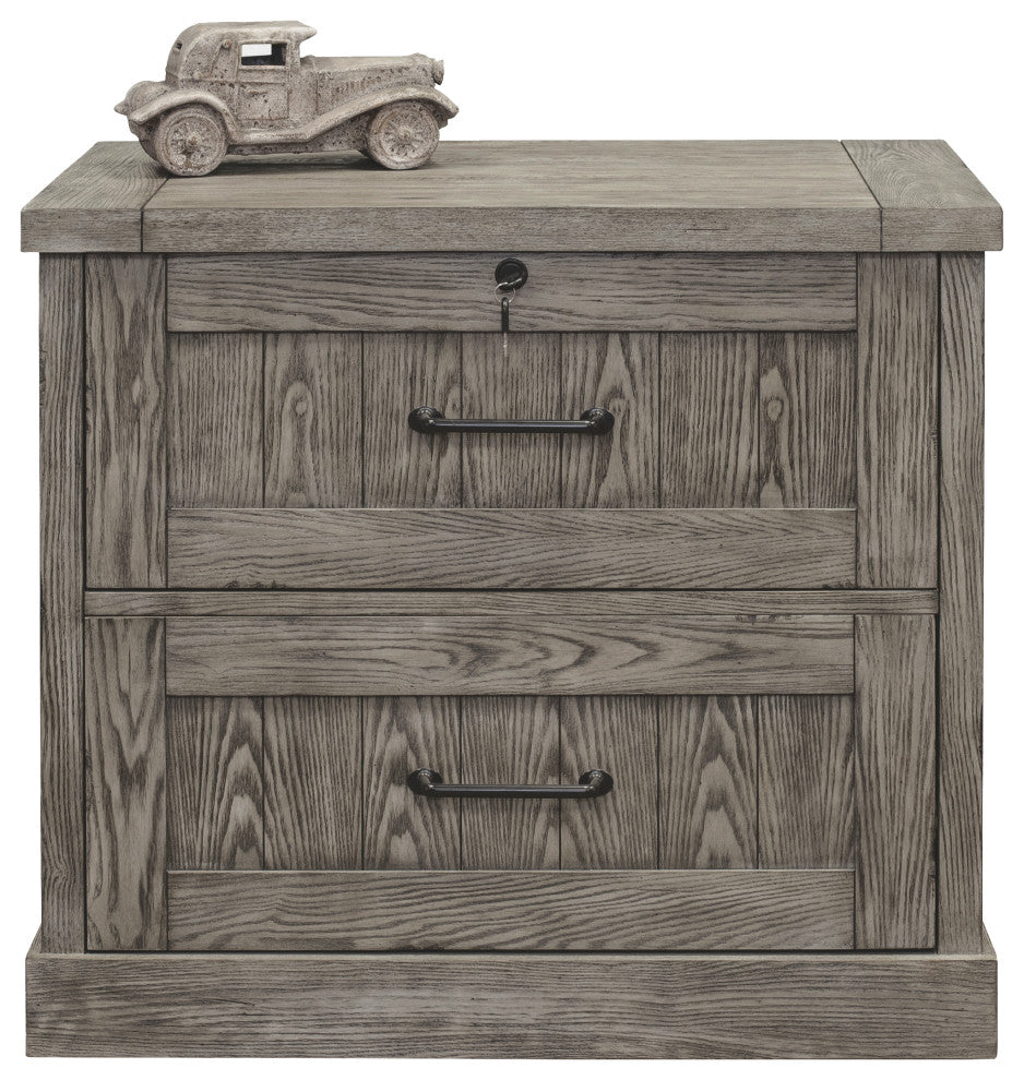 Lateral File With Locking Legal/Letter File Drawer, Fully Assembled, Gray