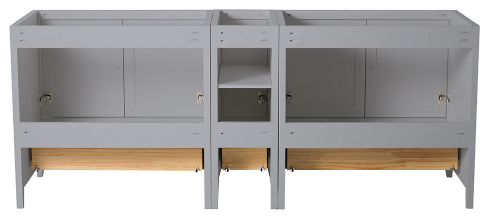 Oxford Traditional Double Sink Bathroom Cabinet, Gray, 83"-84"