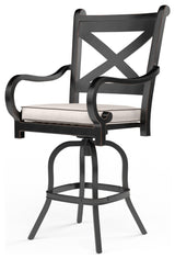 Monterey Canvas Natural Aluminum Frame Outdoor Counter Stool