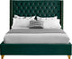 Barolo Velvet Upholstered Bed, Green, Full