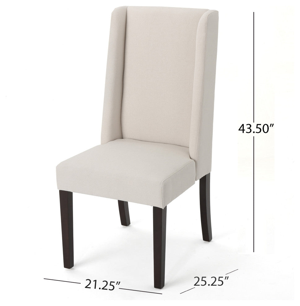 GDF Studio Rory Contemporary Fabric Wingback Dining Chair, Set of 2