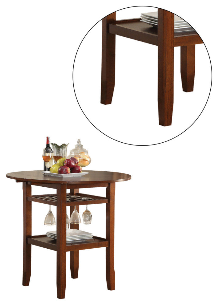 Wood Counter Height Table, Cherry Finish