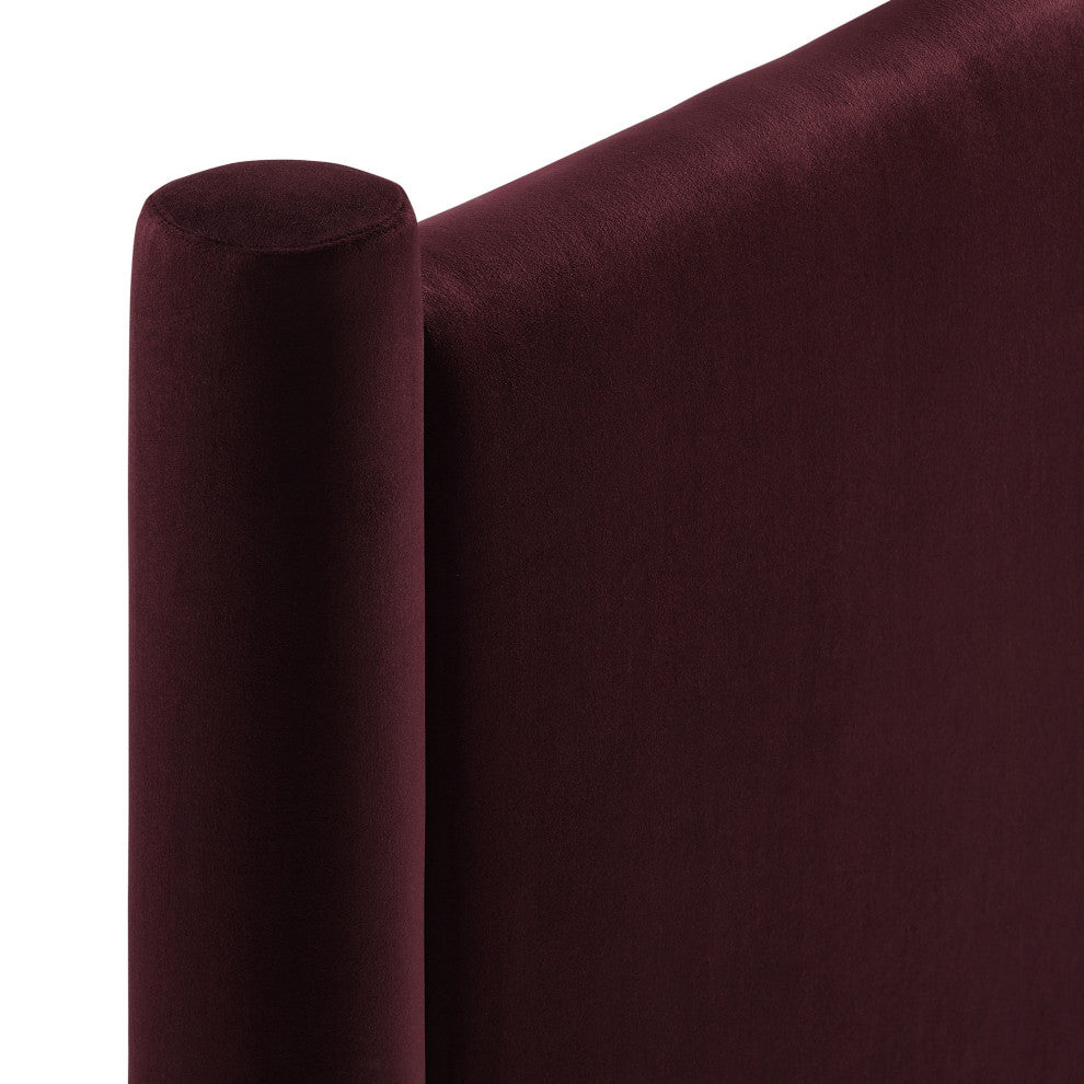 Rael Performance Velvet Full Headboard, Mulberry