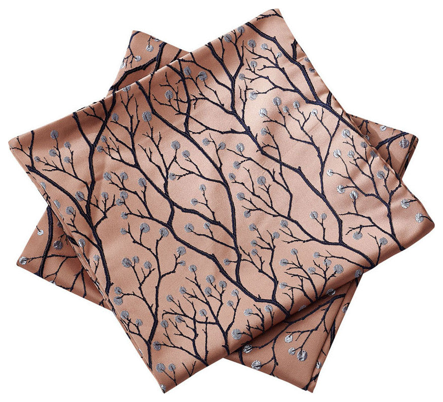 Branch Jacquard Valance and Pillow Shell Sets , Rose, 20" X 20" / 56" X 19"