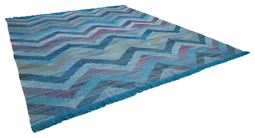 Rug N Carpet - Handwoven Turkish 12' 2'' x 13' 7'' Flatweave Wool Kilim Rug
