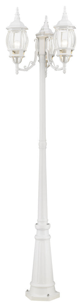 Textured White Traditional, Colonial, French Historical, Outdoor Post Light