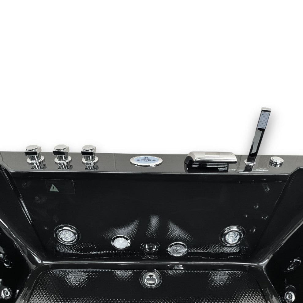 Whirlpool Tub Black 71"x36" Hot Tub Double Pump and Heater, Hypnotic