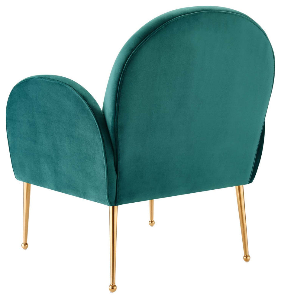 Armchair Accent Chair, Teal Blue, Velvet, Modern, Mid Century Hotel Lounge Cafe