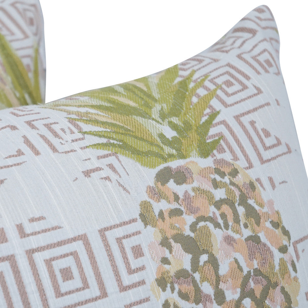 17" Jacquard Throw Pillows With Inserts, Set of 2, Zeena Blush