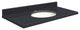 Quartz 43"x22" Vanity Top, White Bowl, Black Luxe, Single Hole