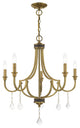 Transitional Chandelier, Antique Brass