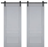 Double Barn Door 60 x 80, Veregio 7411 Grey, 13' Rail