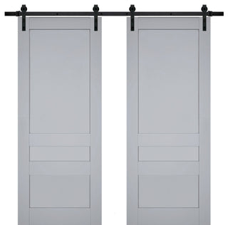 Double Barn Door 60 x 80, Veregio 7411 Grey, 13' Rail